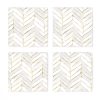 Cocktail Napkins |  chevron painted white gold Cocktail Napkins Cocktail Napkins Chevron Painted White Gold