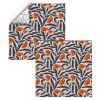 Dinner Napkins |  Poppy Flower Blue and Orange Dinner Napkins Dining Dinner Napkins