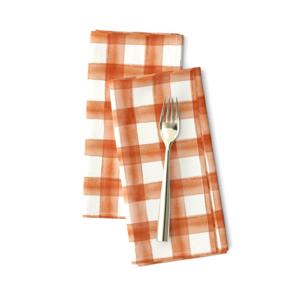 Dinner Napkins |  Pumpkin Spice watercolor plaid – fall – thanksgiving  – LAD19 Dinner Napkins Dining Dinner Napkins