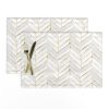 Placemats |  chevron painted white gold Placemats Dining Chevron Painted White Gold