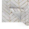 Placemats |  chevron painted white gold Placemats Dining Chevron Painted White Gold