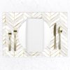 Placemats |  chevron painted white gold Placemats Dining Chevron Painted White Gold