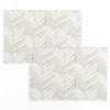 Placemats |  chevron painted white gold Placemats Dining Chevron Painted White Gold