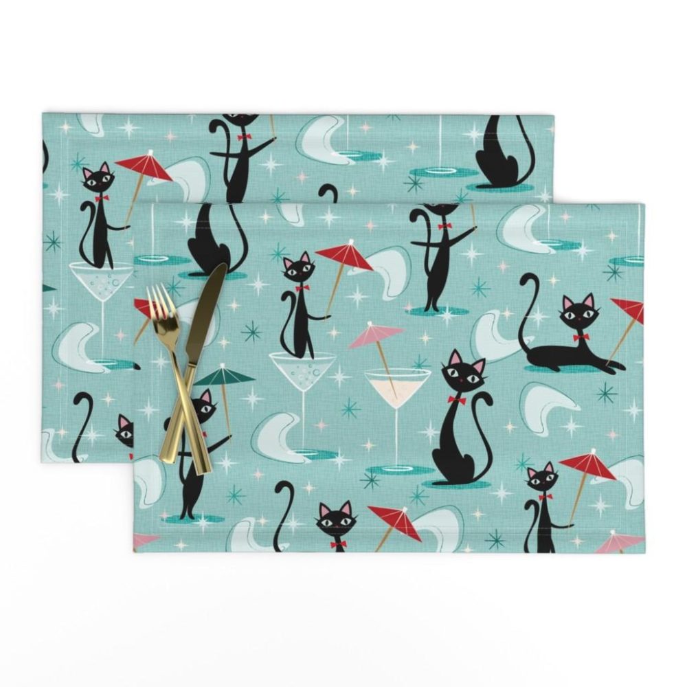 Placemats |  cocktail umbrella cats  Placemats Dining Placemats