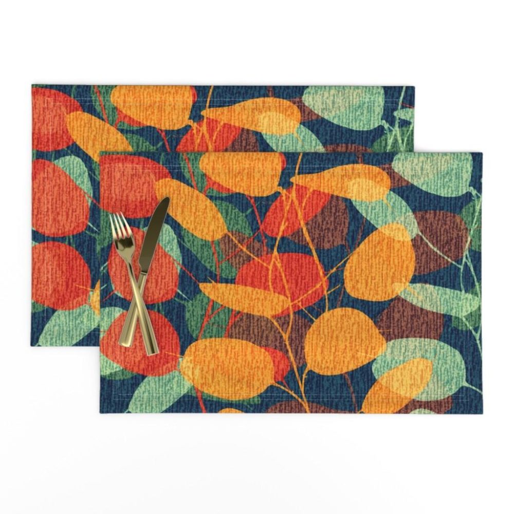 Placemats |  Lunaria on a Fall Day (Night) Placemats Dining Placemats