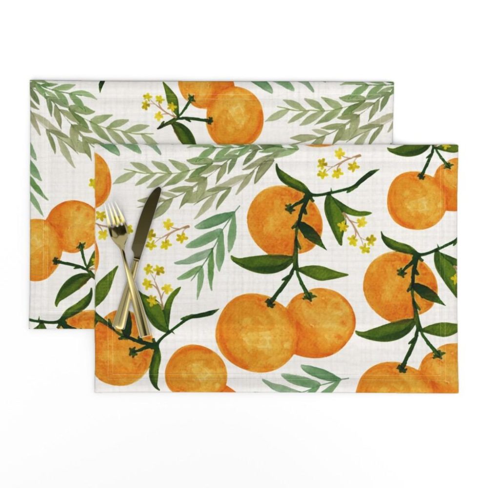 Placemats |  Orangey Placemats Dining Placemats