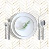 Rectangular Tablecloths |  chevron painted white gold Rectangular Tablecloth Dining Chevron Painted White Gold