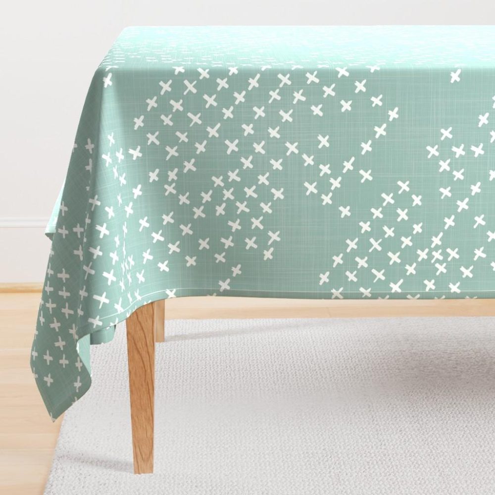 Rectangular Tablecloths |  Geometrically Three – Sage Rectangular Tablecloth Dining Geometrically Three - Sage