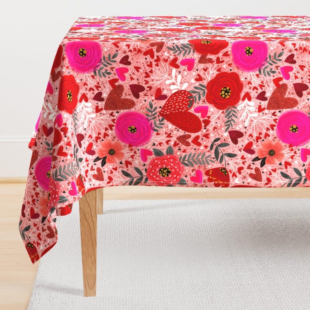 Rectangular Tablecloths |  Hearts n Flowers  Rectangular Tablecloth Dining Rectangular Tablecloths