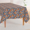 Rectangular Tablecloths |  Poppy Flower Blue and Orange Rectangular Tablecloth Dining Poppy Flower Blue And Orange