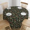 Round Tablecloths |  Vintage Christmas Floral Hunter Green Round Tablecloth Dining Round Tablecloths