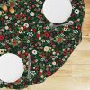 Round Tablecloths |  Vintage Christmas Floral Hunter Green Round Tablecloth Dining Round Tablecloths