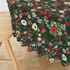 Round Tablecloths |  Vintage Christmas Floral Hunter Green Round Tablecloth Dining Round Tablecloths