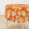 Round Tablecloths |  Vintage Orange Dandelions Large Scale Round Tablecloth Dining Round Tablecloths