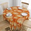 Round Tablecloths |  Vintage Orange Dandelions Large Scale Round Tablecloth Dining Round Tablecloths