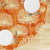 Round Tablecloths |  Vintage Orange Dandelions Large Scale Round Tablecloth Dining Round Tablecloths