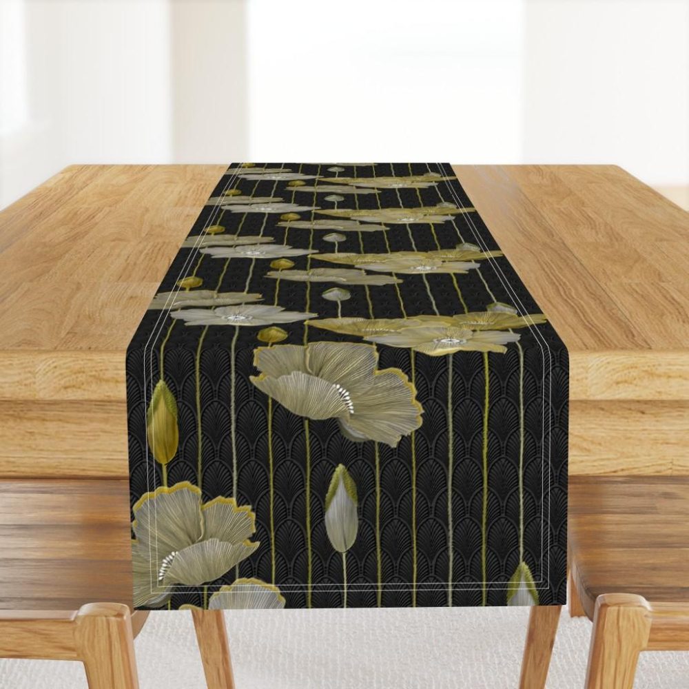 Table Runners |  Big Golden Poppies Version 2  Table Runner Dining Big Golden Poppies Version 2