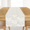 Table Runners |  chevron painted white gold Table Runner Dining Chevron Painted White Gold