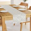 Table Runners |  chevron painted white gold Table Runner Dining Chevron Painted White Gold