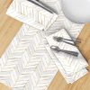 Table Runners |  chevron painted white gold Table Runner Dining Chevron Painted White Gold