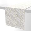 Table Runners |  chevron painted white gold Table Runner Dining Chevron Painted White Gold