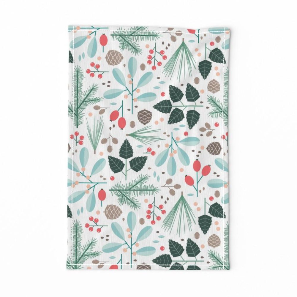 Tea Towels |  botanical winter Tea Towel Dining Tea Towels