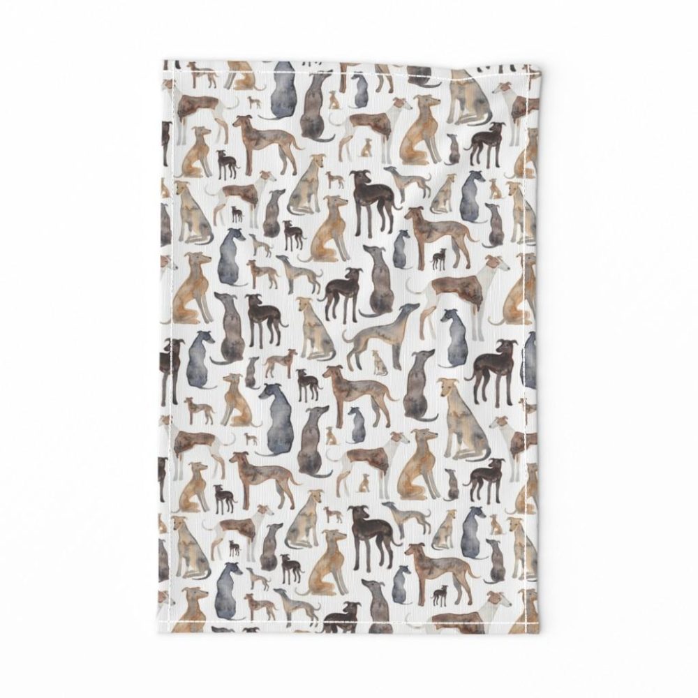 Tea Towels |  Greyhounds, Wippets and Lurcher Dogs! Tea Towel Dining Tea Towels