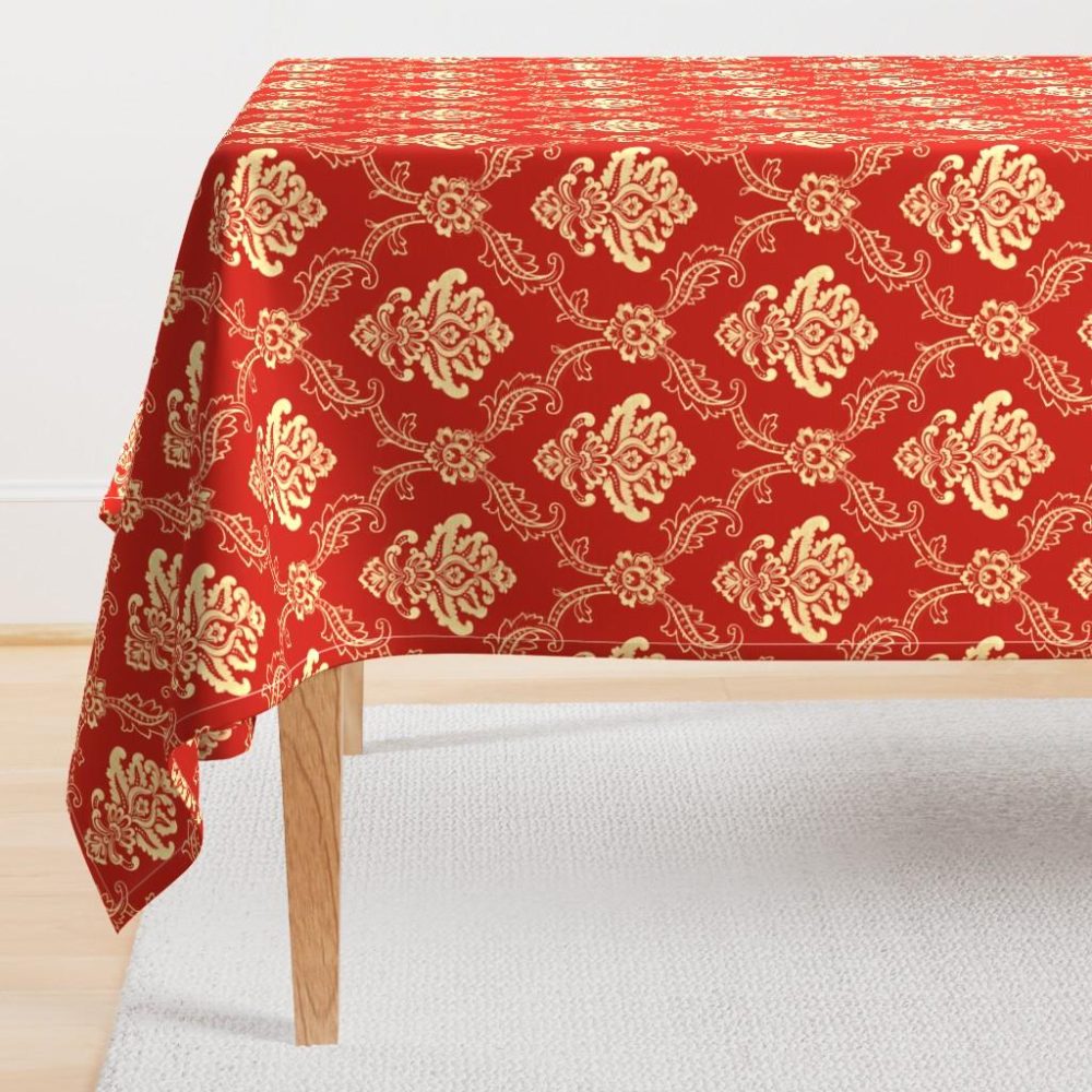 Rectangular Tablecloths |  French Parlor Turkey Red Rectangular Tablecloth Dining French Parlor Turkey Red