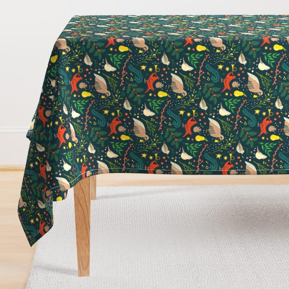 Rectangular Tablecloths |  Holiday Birds Rectangular Tablecloth Dining Rectangular Tablecloths