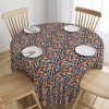 Round Tablecloths |  Poppy Flower Blue and Orange Round Tablecloth Dining Poppy Flower Blue And Orange