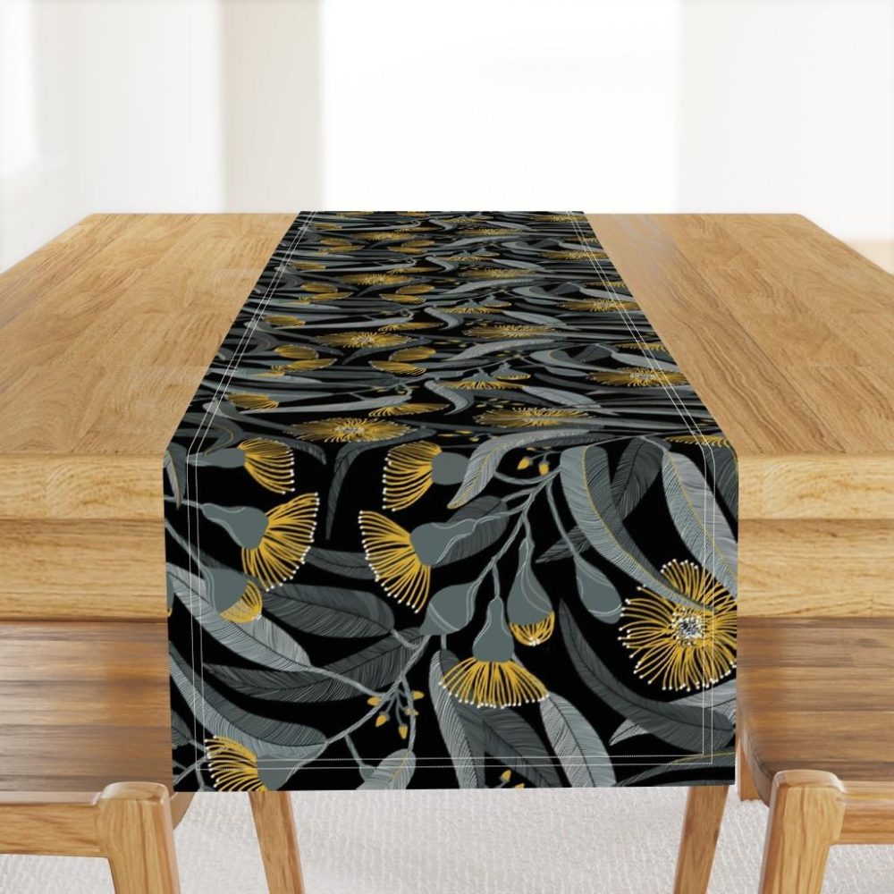 Table Runners |  Yellow Eucalpytus Table Runner Dining Table Runners