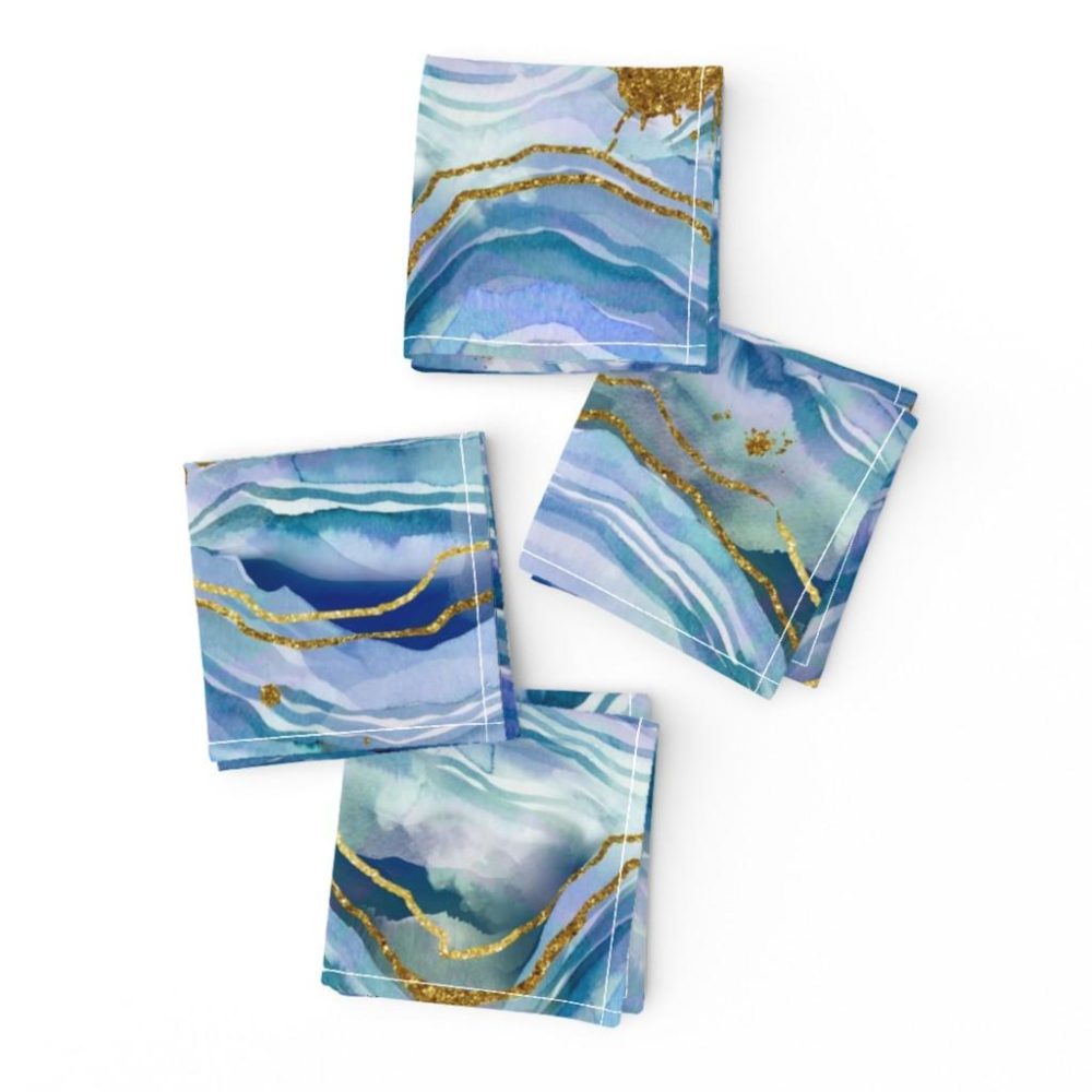 Cocktail Napkins |  blue and green geode Cocktail Napkins Cocktail Napkins Cocktail Napkins