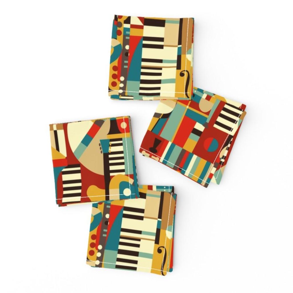 Cocktail Napkins |  Jazz Fusion Cocktail Napkins Cocktail Napkins Cocktail Napkins