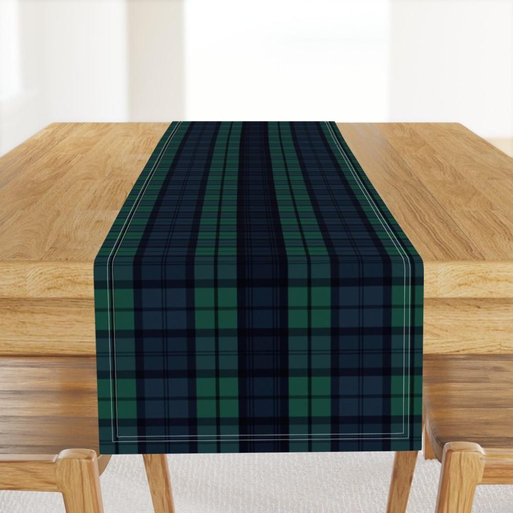 Table Runners |  Dark Green Plaid Table Runner Dining Table Runners